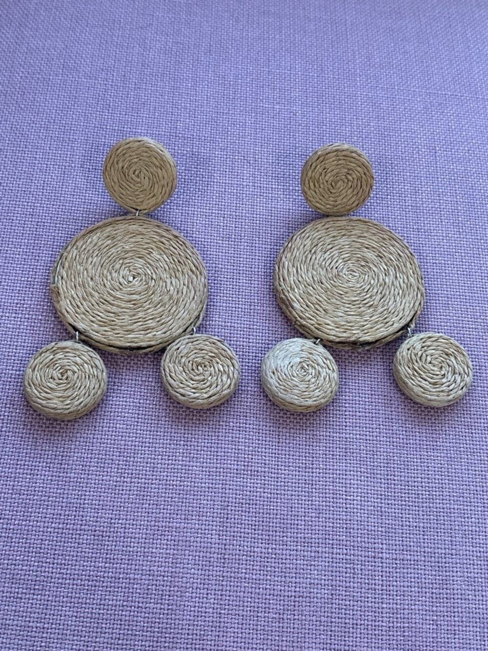 Simon Miller Accessories Raffia Deco Earrings in natural Drop Dangle Large - Picture 5 of 9